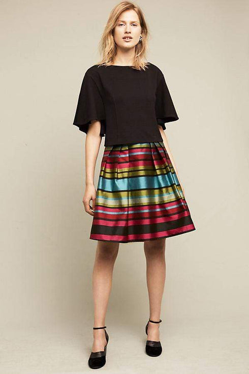 Stripe Taffeta Skirt